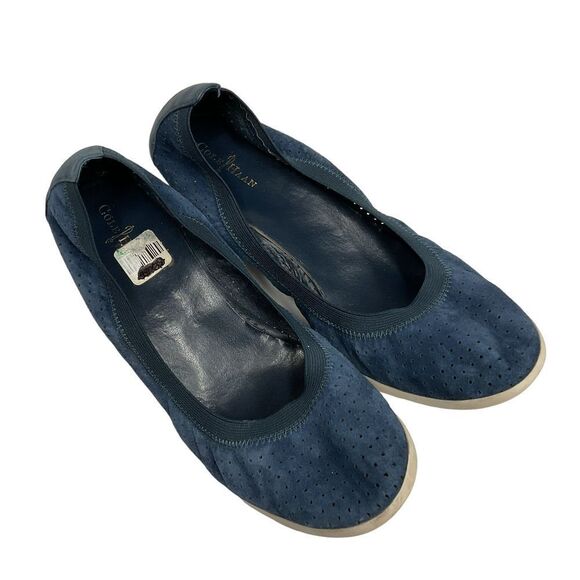 Anthropologie Cole Haan Women's 2.Zerogrand Ballet Flat Blue Stitchlite Size 9.5 - Picture 1 of 10